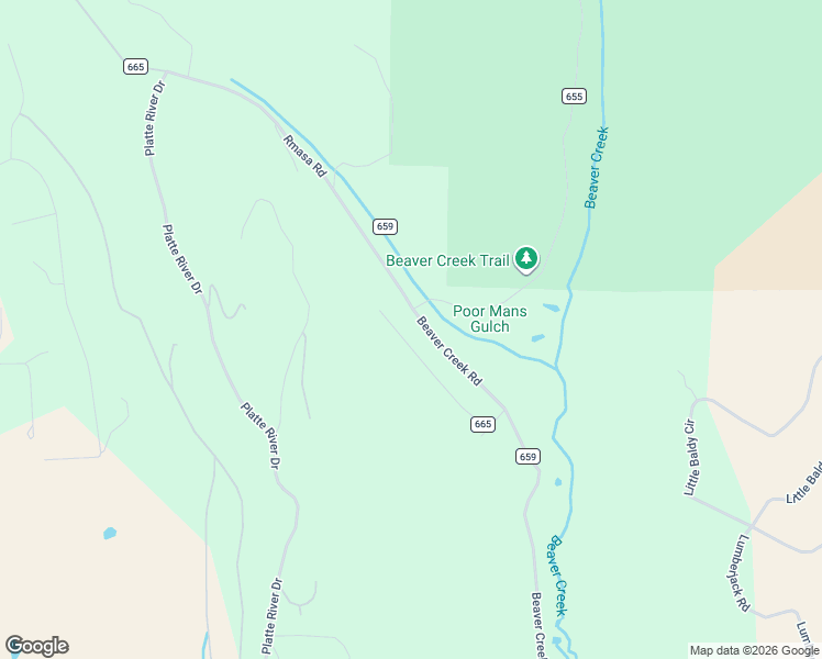 map of restaurants, bars, coffee shops, grocery stores, and more near 250 Skidoo Road in Fairplay