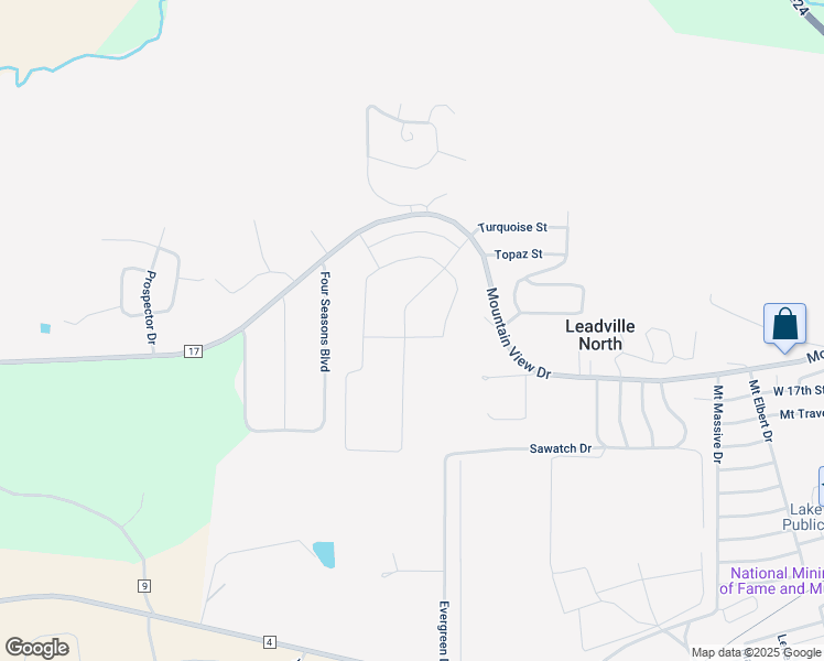 map of restaurants, bars, coffee shops, grocery stores, and more near 1809 Lodestone Drive in Leadville