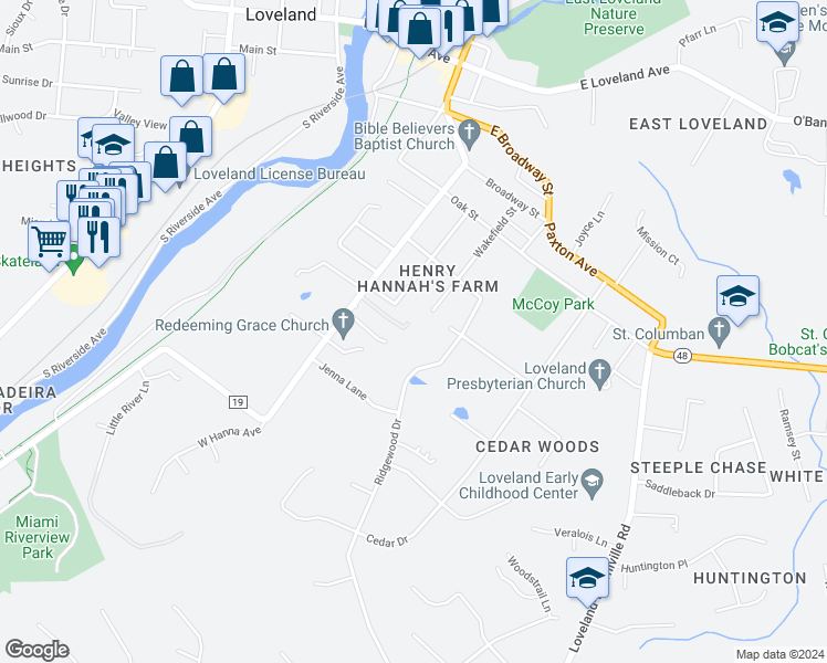 map of restaurants, bars, coffee shops, grocery stores, and more near 155 Tall Timber Drive in Loveland