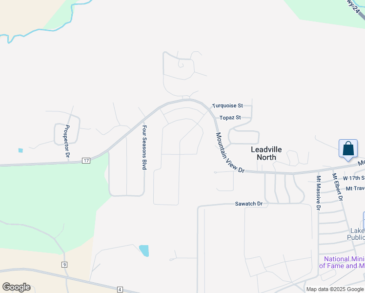 map of restaurants, bars, coffee shops, grocery stores, and more near 1809 Lodestone Drive in Leadville