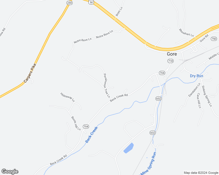 map of restaurants, bars, coffee shops, grocery stores, and more near 180 Persimmon Tree Lane in Gore