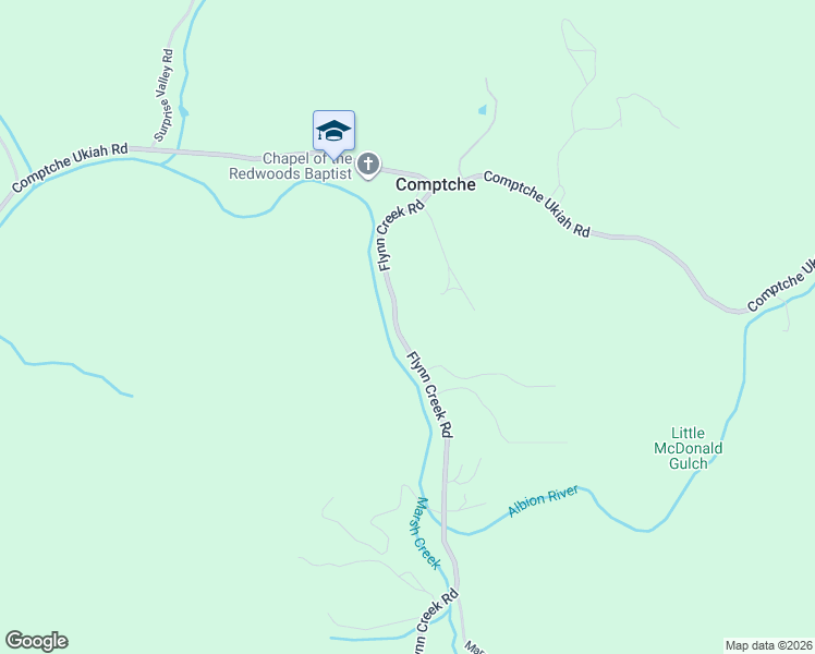 map of restaurants, bars, coffee shops, grocery stores, and more near 8500 Flynn Creek Road in Comptche