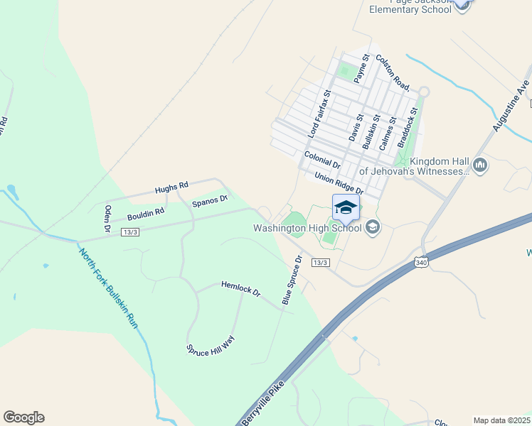 map of restaurants, bars, coffee shops, grocery stores, and more near 2045 Huyett Road in Charles Town