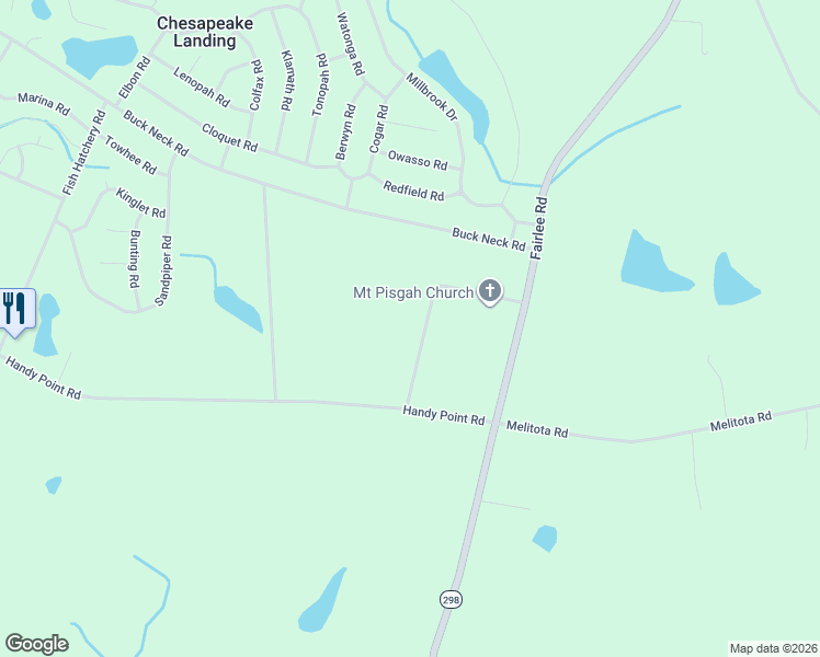 map of restaurants, bars, coffee shops, grocery stores, and more near 23698 L Road in Chestertown