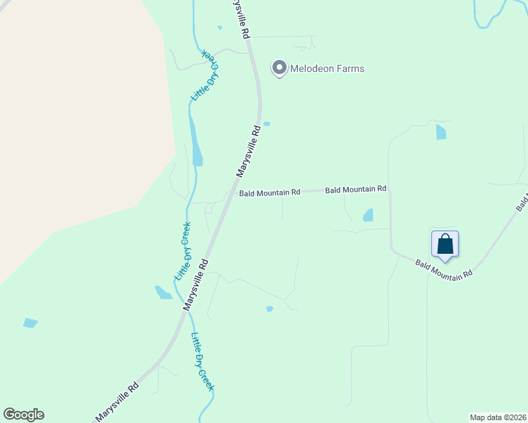map of restaurants, bars, coffee shops, grocery stores, and more near 5900 Bald Mountain Road in Yuba