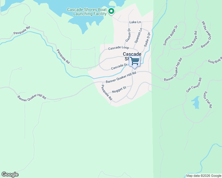 map of restaurants, bars, coffee shops, grocery stores, and more near 15147 Nugget Street in Nevada City