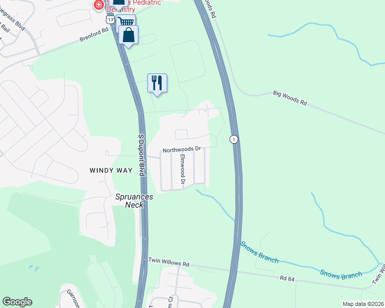 map of restaurants, bars, coffee shops, grocery stores, and more near 107 Skyline Locust Drive in Smyrna