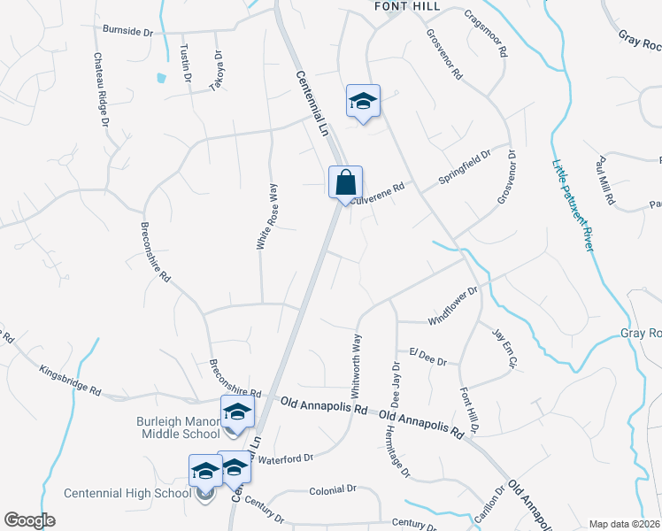 map of restaurants, bars, coffee shops, grocery stores, and more near 3964 Newcastle Court in Ellicott City