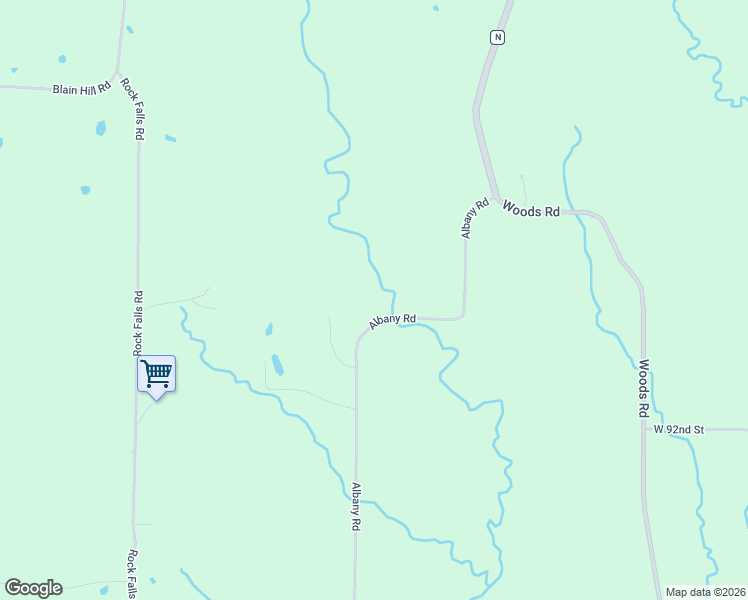 map of restaurants, bars, coffee shops, grocery stores, and more near 9246 Albany Road in Orrick