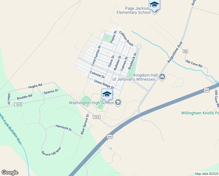 map of restaurants, bars, coffee shops, grocery stores, and more near 93 Union Ridge Drive in Charles Town