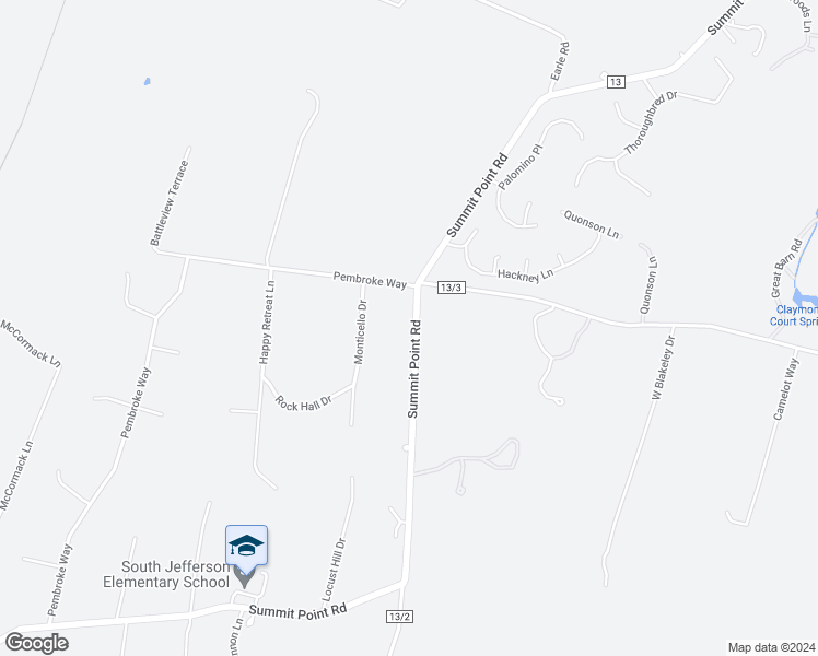 map of restaurants, bars, coffee shops, grocery stores, and more near 5487 Summit Point Road in Charles Town