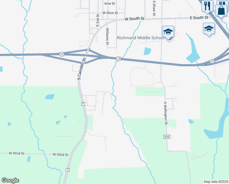 map of restaurants, bars, coffee shops, grocery stores, and more near 911 Southview Drive in Richmond