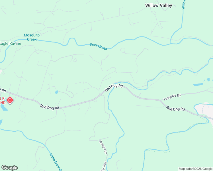 map of restaurants, bars, coffee shops, grocery stores, and more near 11582 Red Dog Road in Nevada City