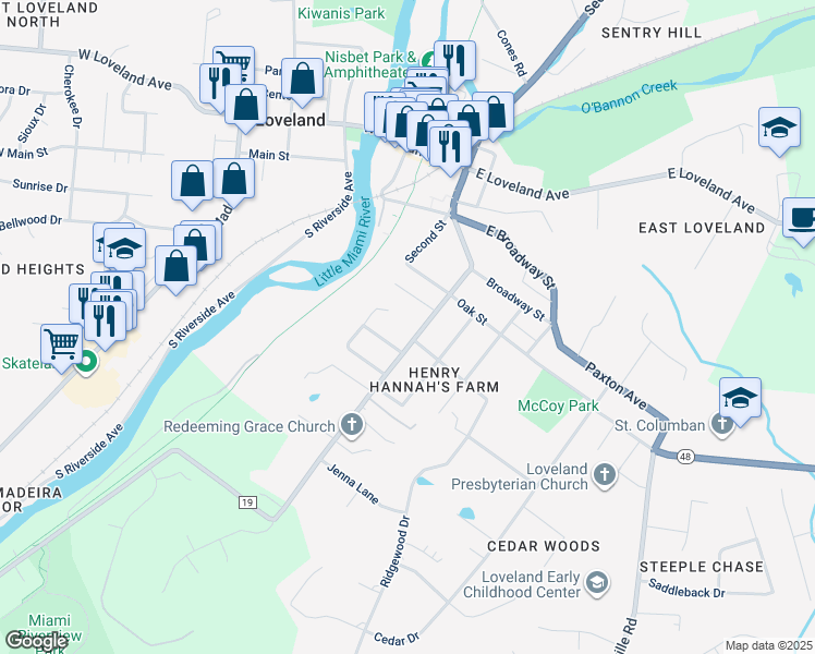 map of restaurants, bars, coffee shops, grocery stores, and more near 444 Hanna Avenue in Loveland
