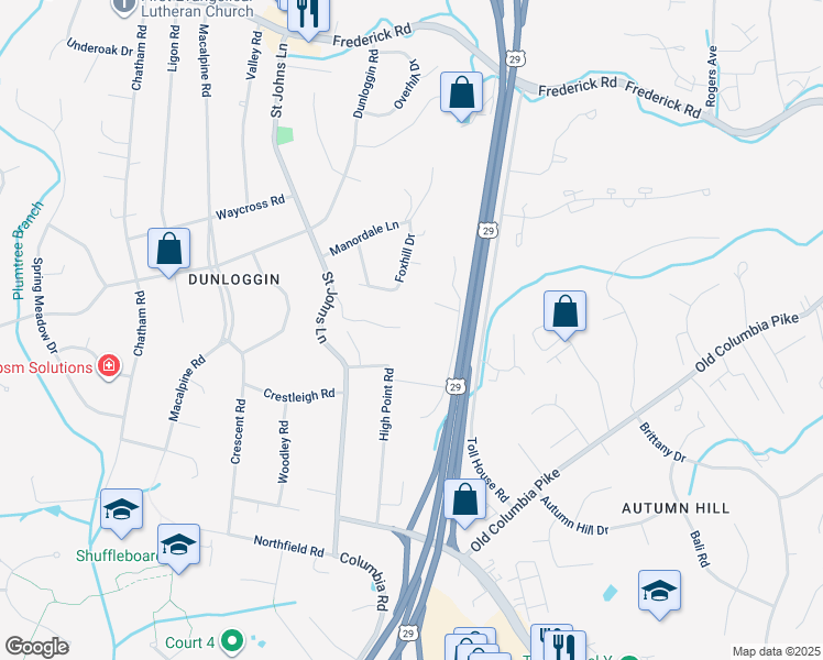 map of restaurants, bars, coffee shops, grocery stores, and more near 3931 Saint Johns Lane in Ellicott City