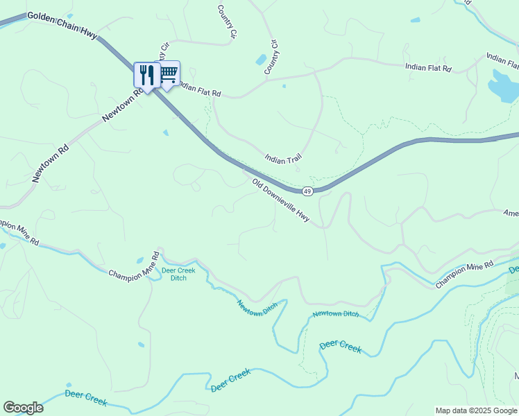 map of restaurants, bars, coffee shops, grocery stores, and more near 10175 Tillicum Way in Nevada City