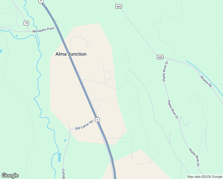 map of restaurants, bars, coffee shops, grocery stores, and more near 216 Glacier Ridge Road in Alma