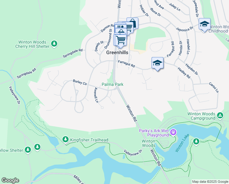 map of restaurants, bars, coffee shops, grocery stores, and more near 5 Andover Road in Cincinnati