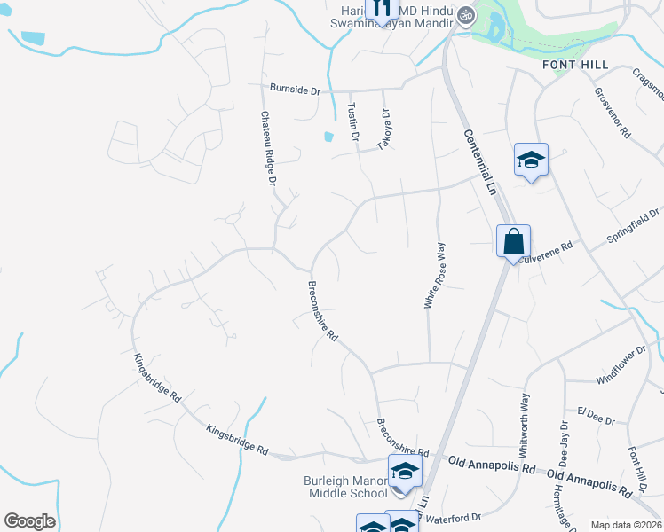 map of restaurants, bars, coffee shops, grocery stores, and more near 10210 Silverstone Place in Ellicott City