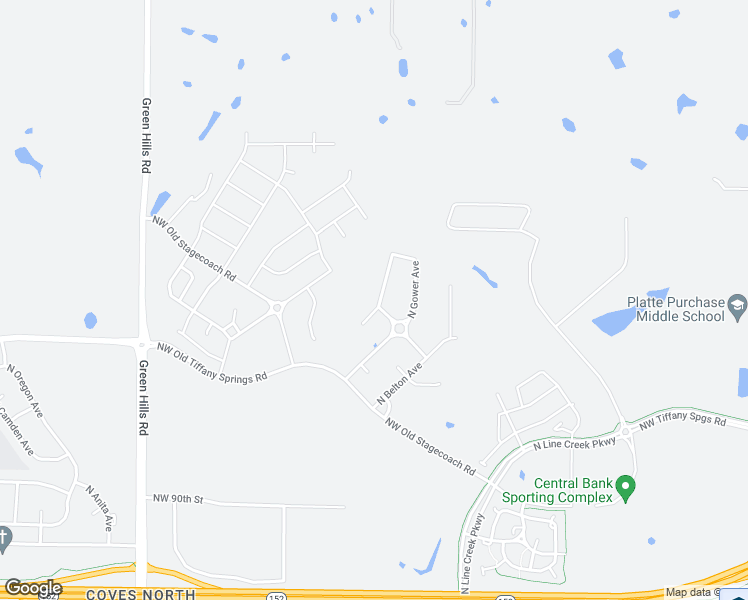 map of restaurants, bars, coffee shops, grocery stores, and more near 9325 North Robinhood Avenue in Kansas City