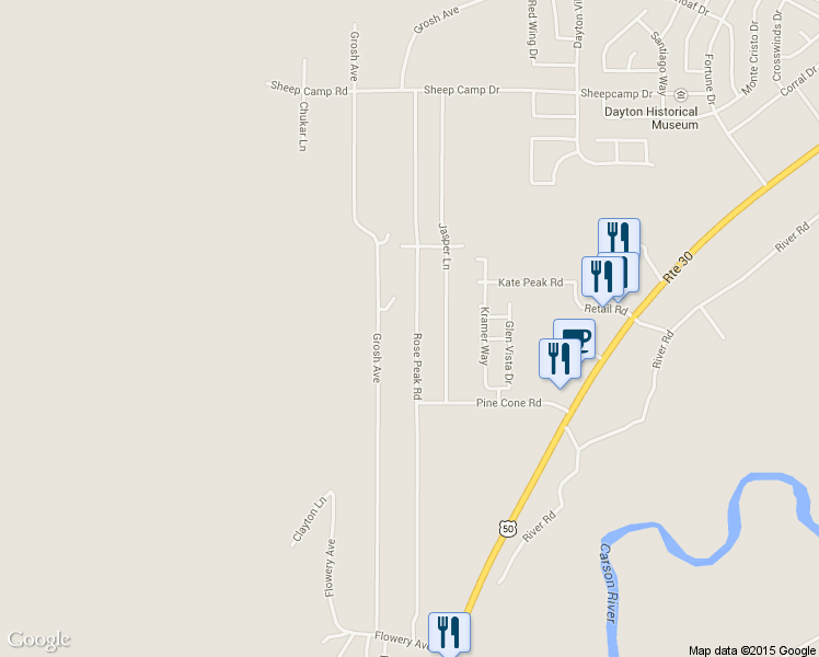 map of restaurants, bars, coffee shops, grocery stores, and more near 140 Rose Peak Rd in Dayton