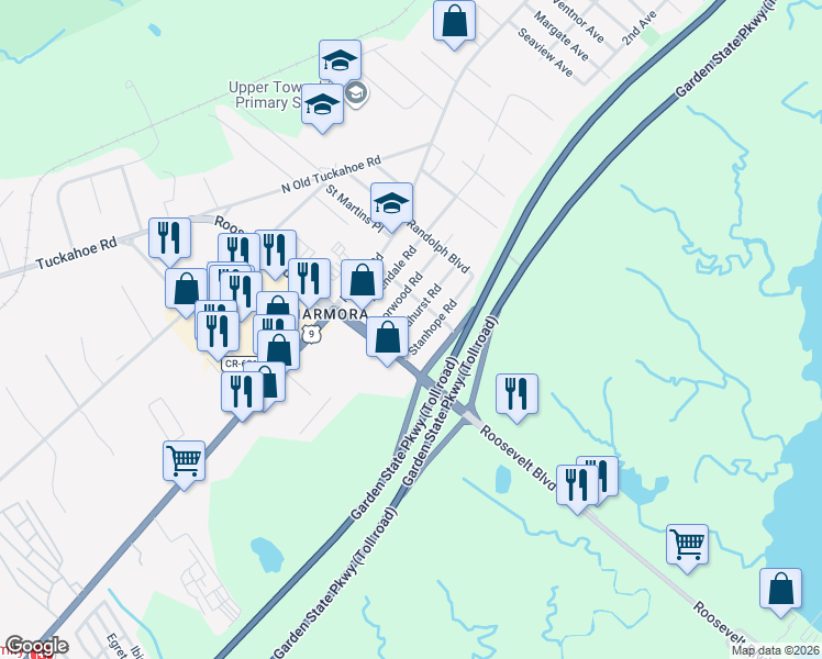 map of restaurants, bars, coffee shops, grocery stores, and more near 15 Lyndhurst Rd in Marmora