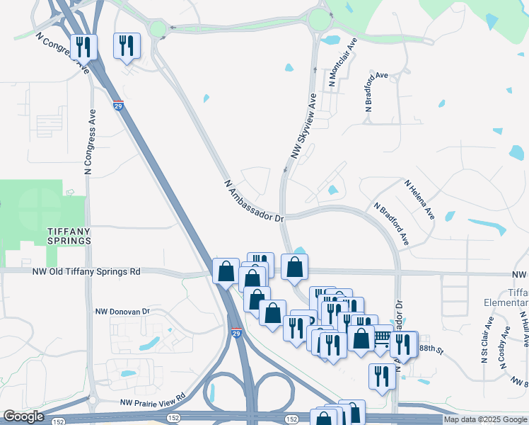 map of restaurants, bars, coffee shops, grocery stores, and more near in Kansas City