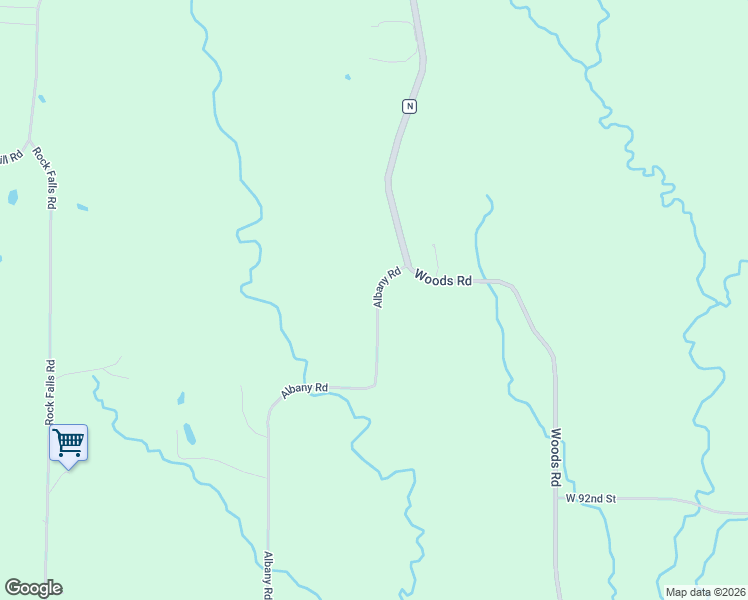 map of restaurants, bars, coffee shops, grocery stores, and more near 9246-9298 Albany Road in Orrick