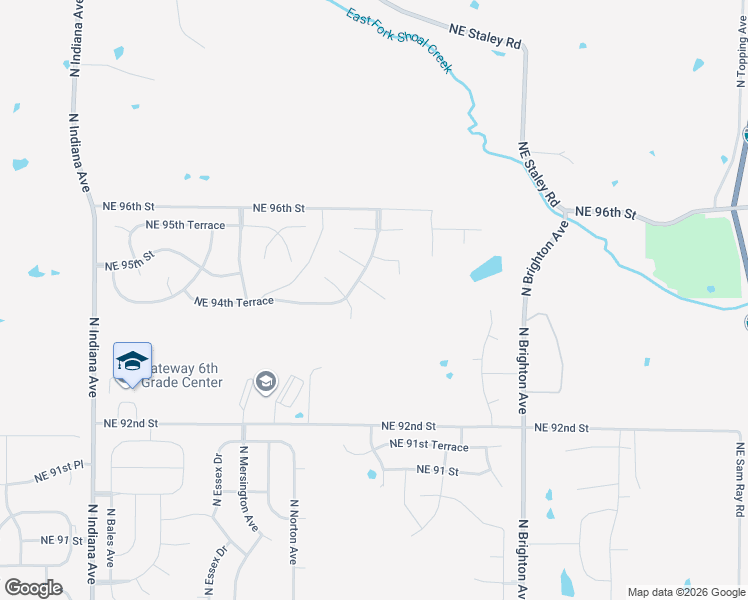 map of restaurants, bars, coffee shops, grocery stores, and more near 4407 Northeast 94th Court in Kansas City