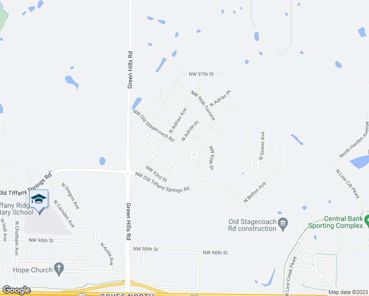 map of restaurants, bars, coffee shops, grocery stores, and more near 3814 Northwest Old Stagecoach Road in Kansas City