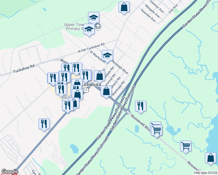 map of restaurants, bars, coffee shops, grocery stores, and more near 15 Lyndhurst Road in Marmora