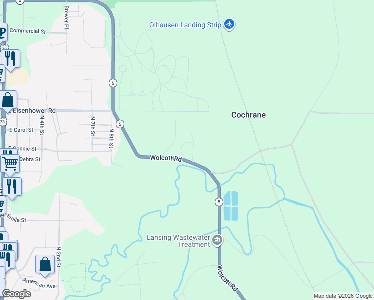 map of restaurants, bars, coffee shops, grocery stores, and more near 948 Kansas 5 in Lansing