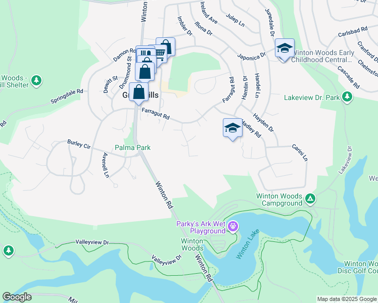 map of restaurants, bars, coffee shops, grocery stores, and more near 63 Flanders Lane in Cincinnati