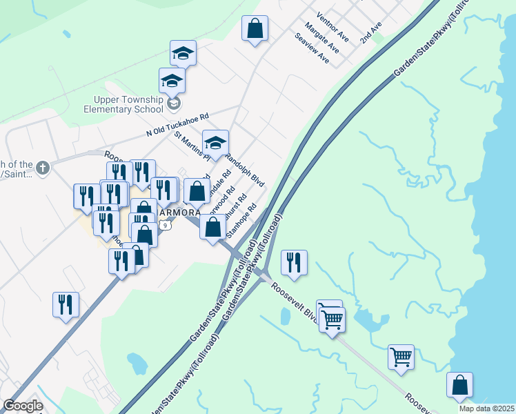 map of restaurants, bars, coffee shops, grocery stores, and more near 33 Lyndhurst Road in Marmora