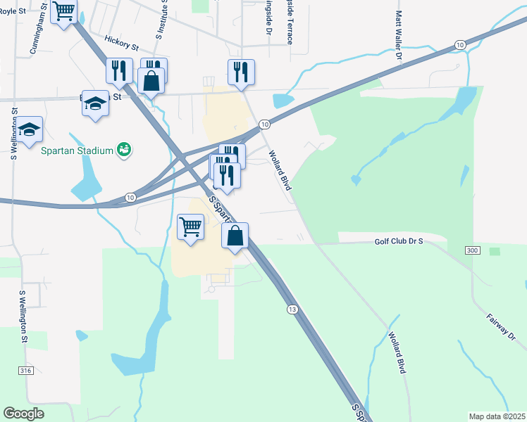 map of restaurants, bars, coffee shops, grocery stores, and more near 804 Wollard Boulevard in Richmond