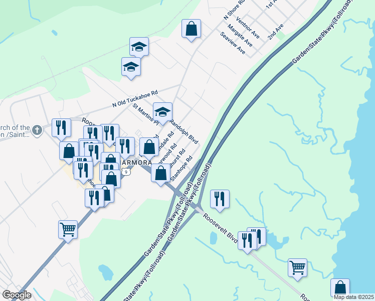 map of restaurants, bars, coffee shops, grocery stores, and more near 33 Lyndhurst Road in Marmora