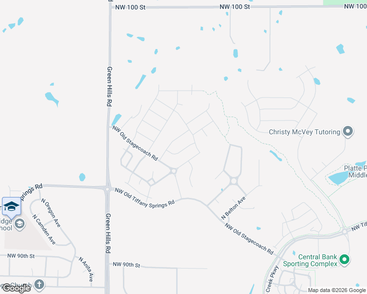 map of restaurants, bars, coffee shops, grocery stores, and more near 9525 North Adrian Place in Kansas City