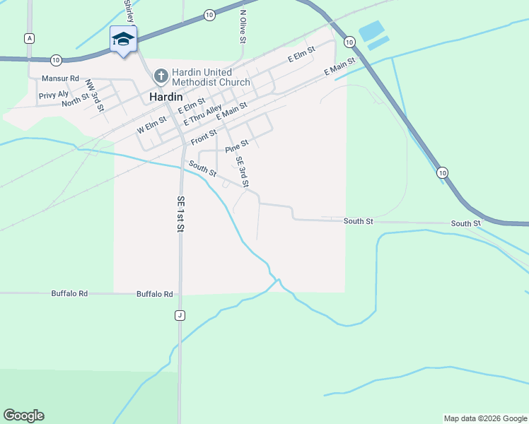 map of restaurants, bars, coffee shops, grocery stores, and more near 440 South Street in Hardin