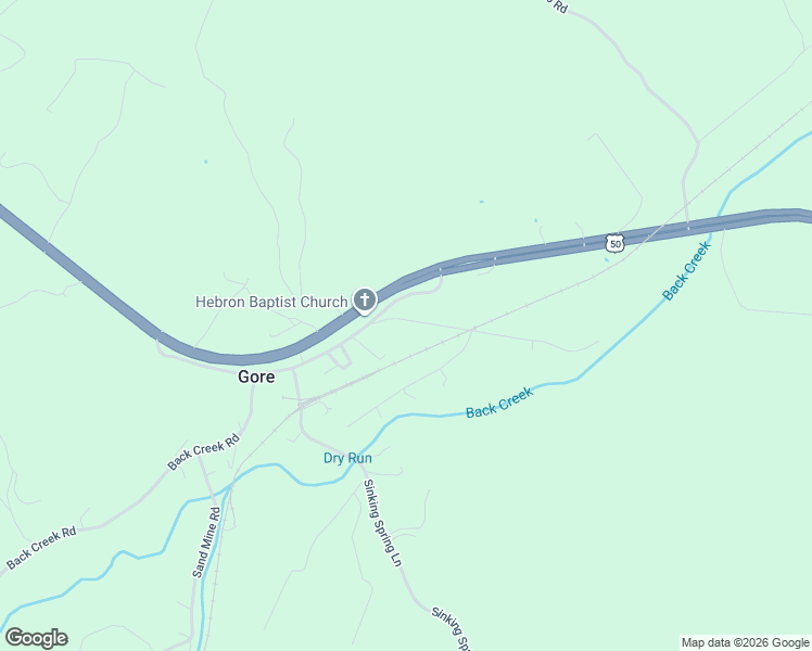 map of restaurants, bars, coffee shops, grocery stores, and more near 150 Lucas Lane in Gore