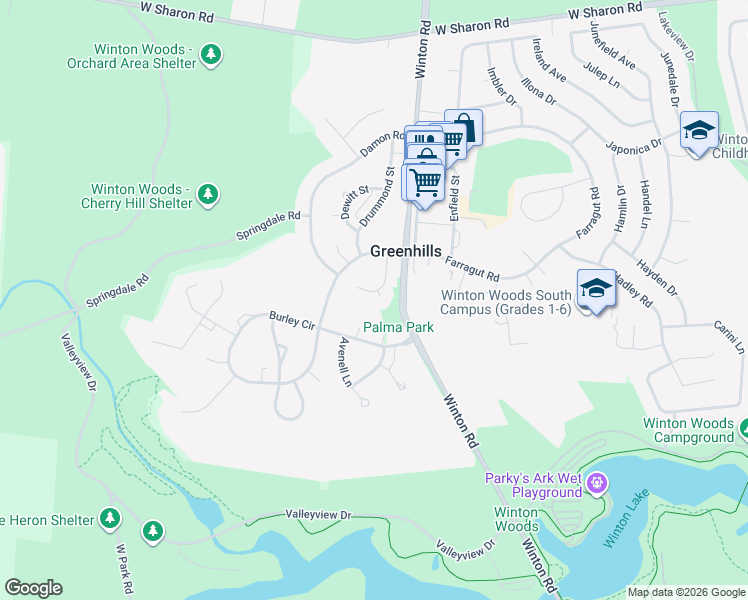 map of restaurants, bars, coffee shops, grocery stores, and more near 14 Chalmers Court in Cincinnati