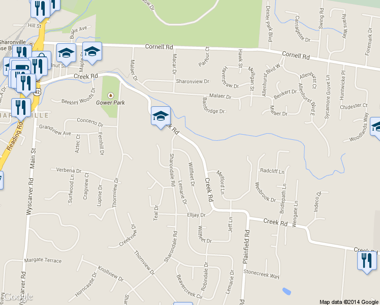 map of restaurants, bars, coffee shops, grocery stores, and more near 10918 Willfleet Drive in Cincinnati