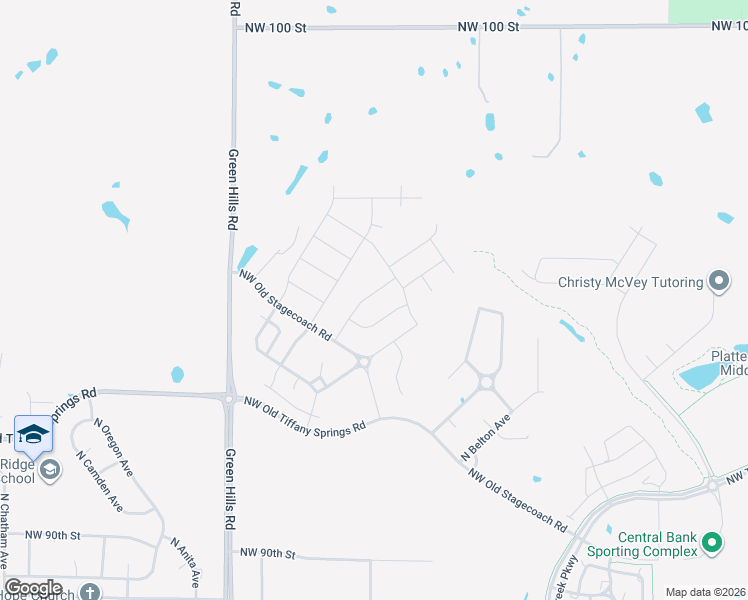 map of restaurants, bars, coffee shops, grocery stores, and more near 9525 North Adrian Place in Kansas City