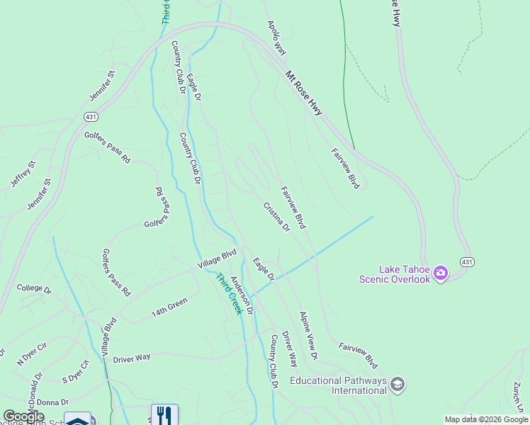 map of restaurants, bars, coffee shops, grocery stores, and more near 707 Cristina Drive in Incline Village