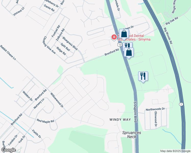 map of restaurants, bars, coffee shops, grocery stores, and more near 879 Red Maple Road in Smyrna