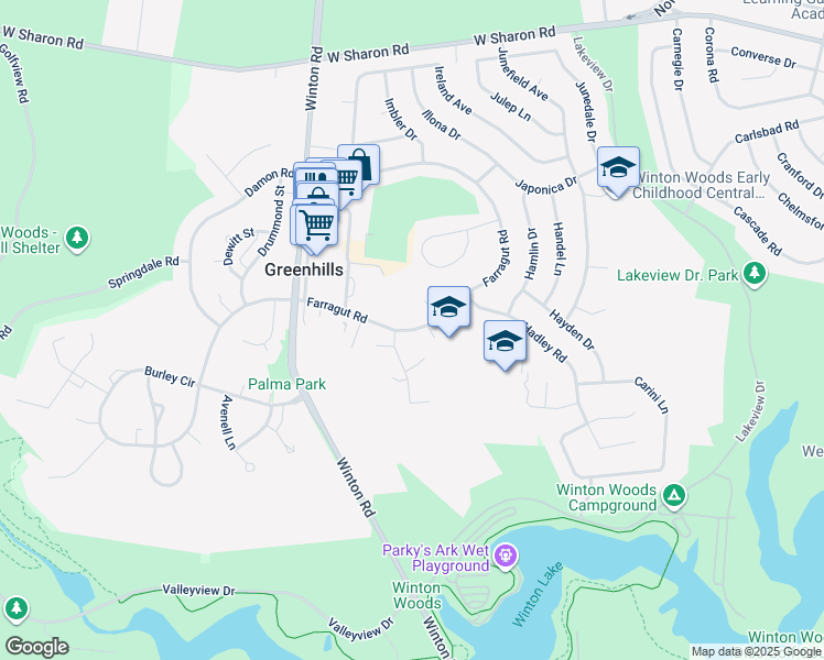 map of restaurants, bars, coffee shops, grocery stores, and more near in Cincinnati