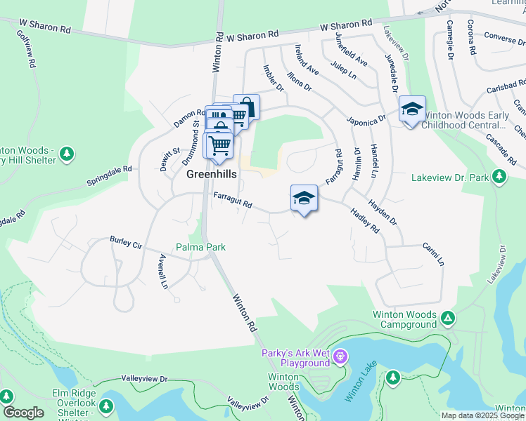 map of restaurants, bars, coffee shops, grocery stores, and more near 42 Farragut Road in Cincinnati