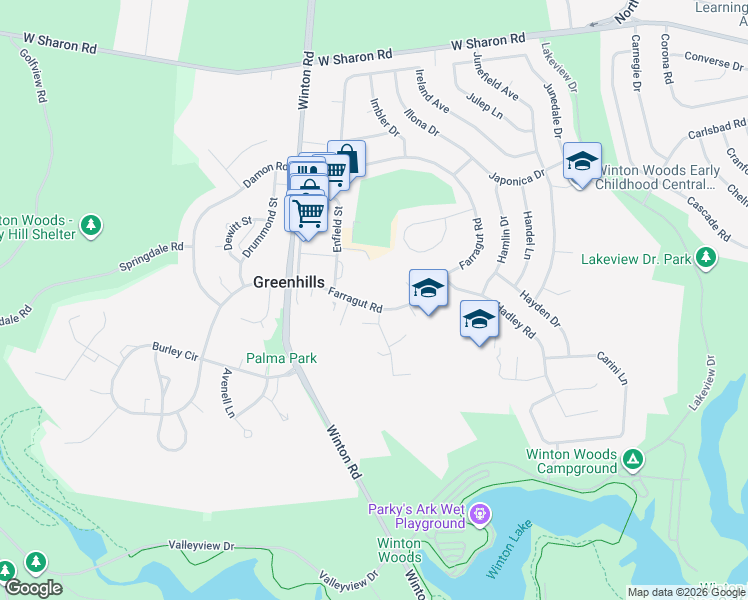 map of restaurants, bars, coffee shops, grocery stores, and more near in Cincinnati