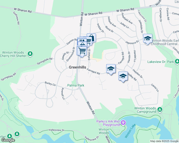 map of restaurants, bars, coffee shops, grocery stores, and more near 42 Farragut Road in Cincinnati