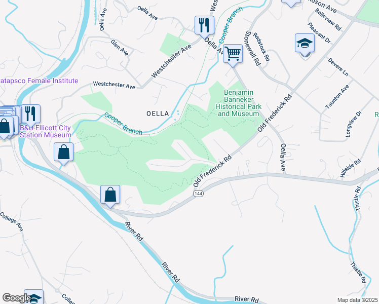 map of restaurants, bars, coffee shops, grocery stores, and more near 26 Benway Court in Catonsville