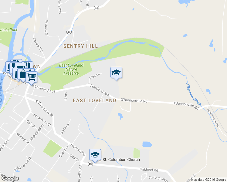 map of restaurants, bars, coffee shops, grocery stores, and more near 551 East Loveland Avenue in Loveland